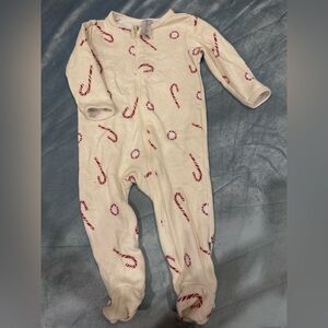 Modern Moments Candy Cane Pajama Footie 6-9M